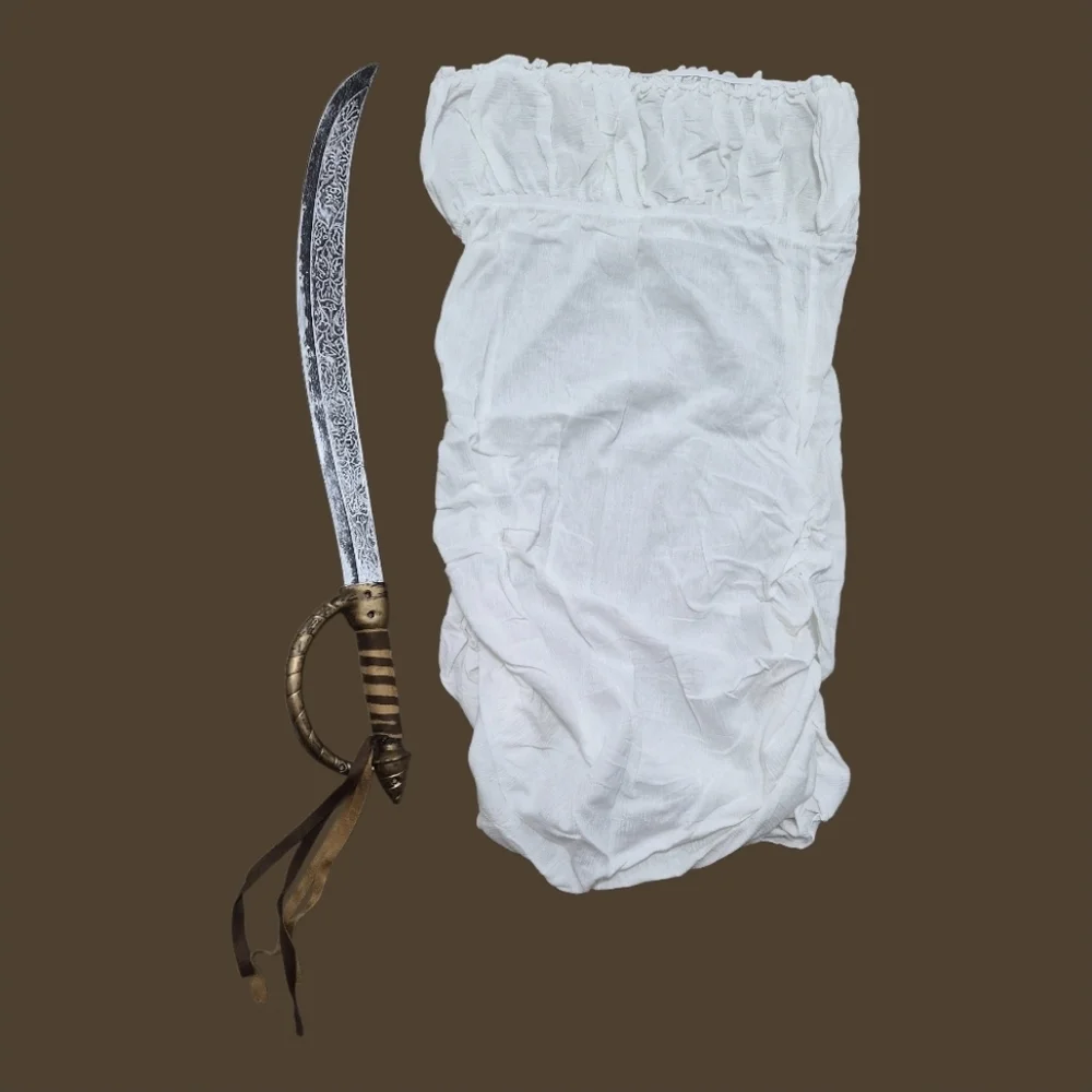 Deluxe 7pc Pirate Captain (Added Matching Skirt With Tassels) Size Large NWOT - Picture 11 of 14